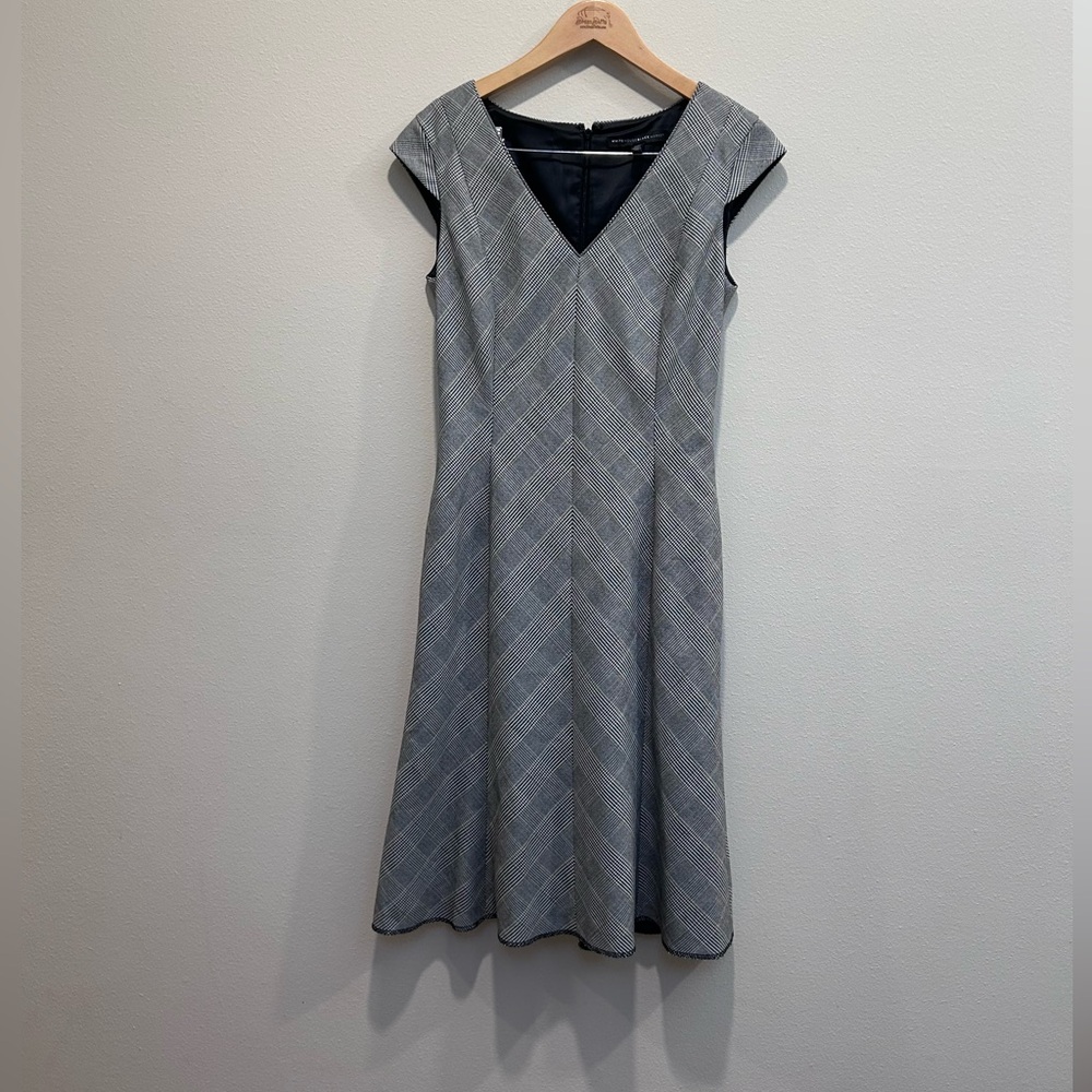 White House Black Market Black and White Checkered Dress, size 6